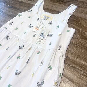 NWT Tommy Bahama Disney Dress S Nova Wave Beach Cruiser Midi White Sleeveless